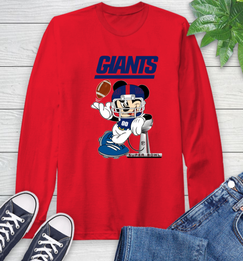 NFL newyork giants Mickey Mouse Disney Super Bowl Football T Shirt Long Sleeve T-Shirt 10