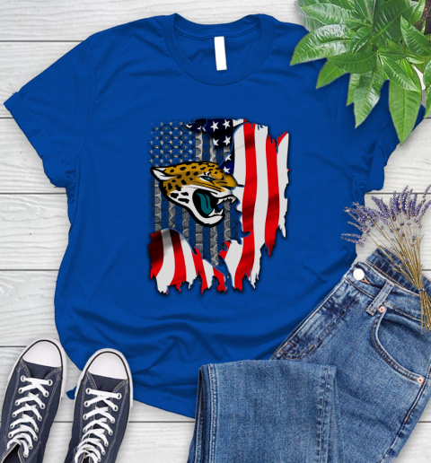 Jacksonville Jaguars NFL Football American Flag Women's T-Shirt 12