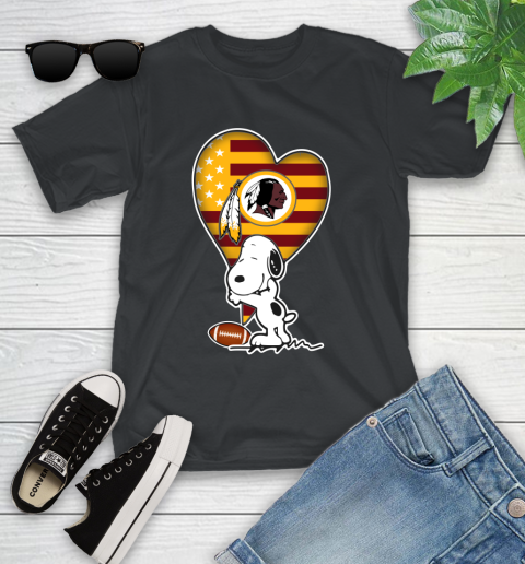 Washington Redskins NFL Football The Peanuts Movie Adorable Snoopy Youth T-Shirt 2