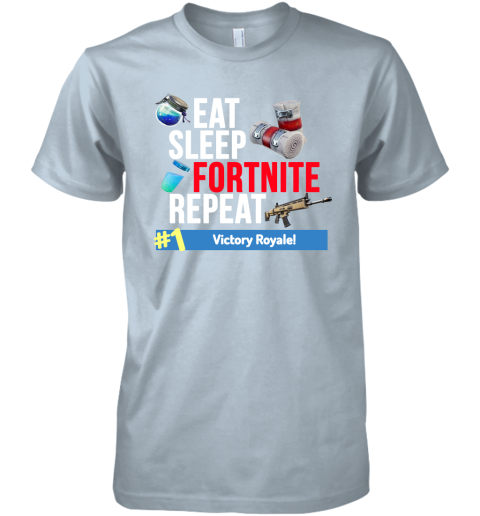 y0lf eat sleep fortnite repeat for gamer 1 victory royale fortnite shirts premium guys tee 5 front light blue
