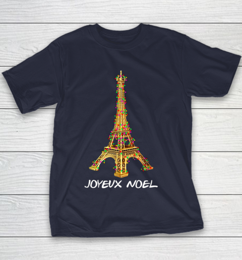 Joyeux Noel French Merry Christmas Eiffel Tower Youth T-Shirt 2