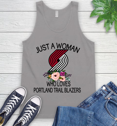 NBA Just A Woman Who Loves Portland Trail Blazers Basketball Sports Tank Top 2