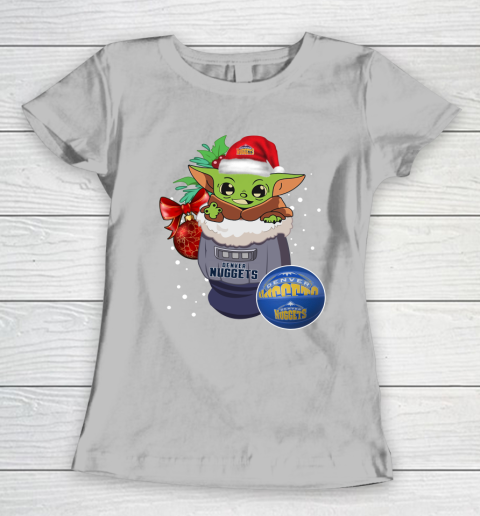 Denver Nuggets Christmas Baby Yoda Star Wars Funny Happy NBA Women's T-Shirt 6