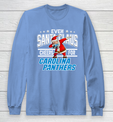 Carolina Panthers Even Santa Claus Cheers For Christmas NFL Long Sleeve T-Shirt 8