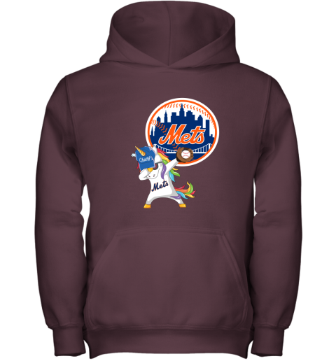 Hip Hop Dabbing Unicorn Flippin Love New York Mets Youth Hoodie