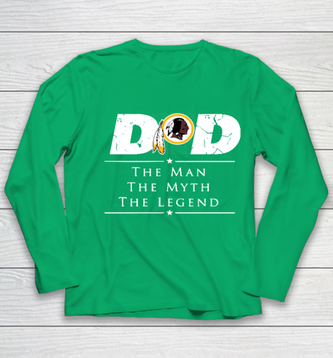 Washington Redskins NFL Football Dad The Man The Myth The Legend Youth Long Sleeve 4