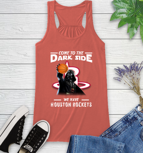 NBA Come To The Dark Side We Have Houston Rockets Star Wars Darth Vader Basketball Racerback Tank 3