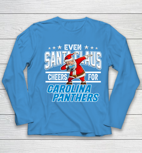 Carolina Panthers Even Santa Claus Cheers For Christmas NFL Youth Long Sleeve 5