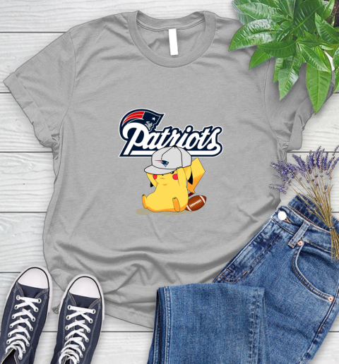 NFL Pikachu Football Sports New England Patriots Women's T-Shirt 5