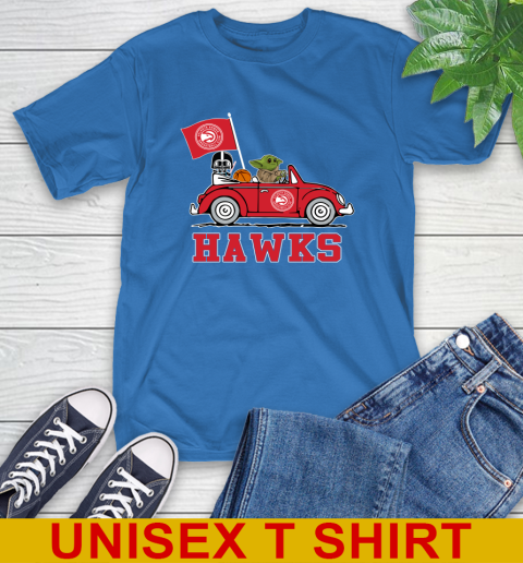 NBA Basketball Atlanta Hawks Darth Vader Baby Yoda Driving Star Wars Shirt T-Shirt 9