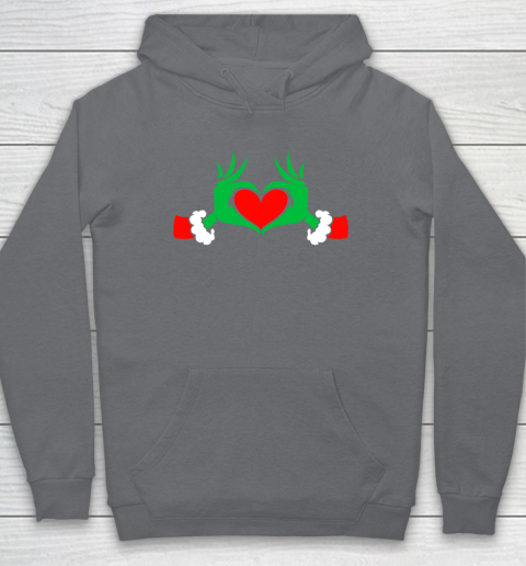 Funny Elf With Cute Heart Hands Style Christmas Costumes Hoodie - Image 4