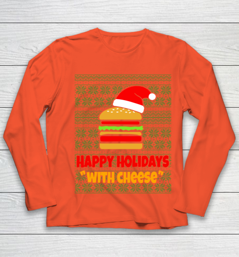 Happy Holidays With Cheese Christmas Ugly Youth Long Sleeve 3