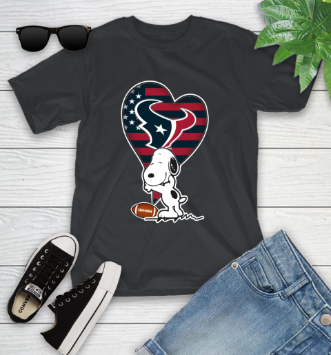 Houston Texans NFL Football The Peanuts Movie Adorable Snoopy Youth T-Shirt 2