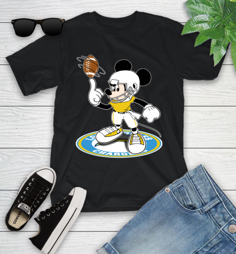 NFL Football Los Angeles Chargers Cheerful Mickey Disney Shirt Youth T-Shirt
