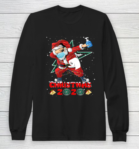 Dallas Stars Funny Santa Claus Dabbing Christmas 2020 NHL Long Sleeve T-Shirt