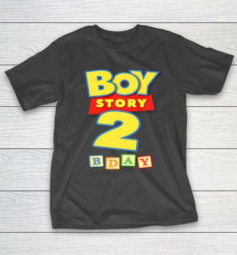 Toy Blocks Boy Story 2 Year Old Birthday T-Shirt