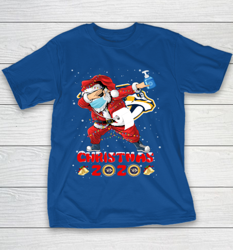 Nashville Predators Funny Santa Claus Dabbing Christmas 2020 NHL Youth T-Shirt 6