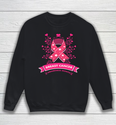 Breast Cancer Awareness Month Pink Ribbon Sweatshirt