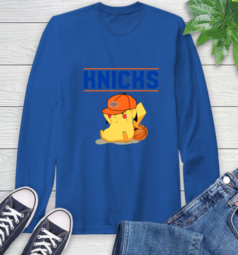 NBA Pikachu Basketball Sports New York Knicks Long Sleeve T-Shirt 9