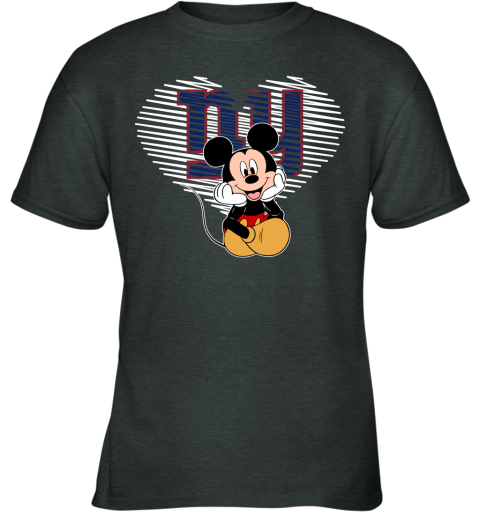 NFL New York Giants The Heart Mickey Mouse Disney Football T Shirt Ikzzn26NXXQ youth t shirt 26 95 151514 front dark heather