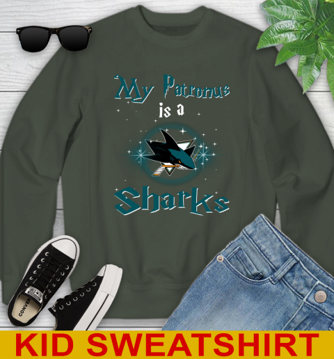 NHL Hockey Harry Potter My Patronus Is A San Jose Sharks Youth Sweatshirt 8