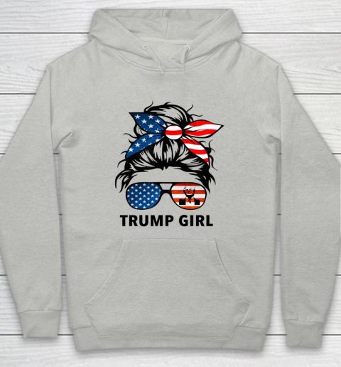 Trump Girl American Flag Glass Youth Hoodie