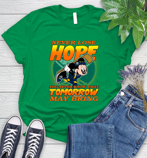Buffalo Sabres NHL Hockey ootball Mickey Disney Never Lose Hope Women's T-Shirt 9