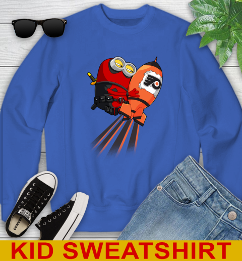 NHL Hockey Philadelphia Flyers Deadpool Minion Marvel Shirt Youth Sweatshirt 6