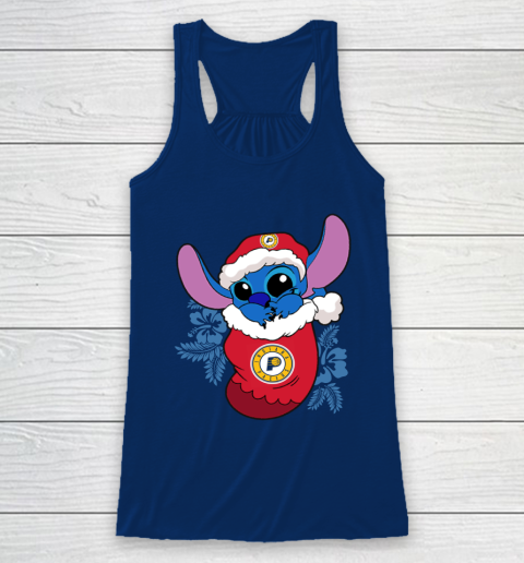 Indiana Pacers Christmas Stitch In The Sock Funny Disney NBA Racerback Tank 7