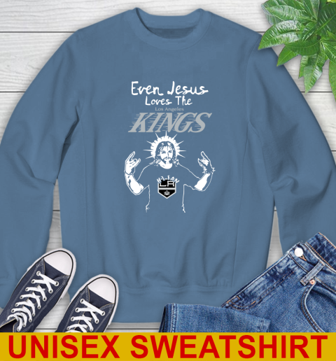 Los Angeles Kings NHL Hockey Even Jesus Loves The Kings Shirt Sweatshirt 10