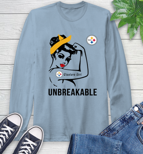 NFL Pittsburgh Steelers Girl Unbreakable Football Sports Long Sleeve T-Shirt 6