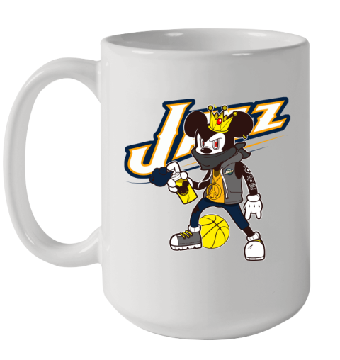 Utah Jazz NBA Basketball Mickey Peace Sign Sports Ceramic Mug 15oz