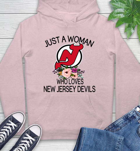 NHL Just A Woman Who Loves New Jersey Devils Hockey Sports Hoodie 7
