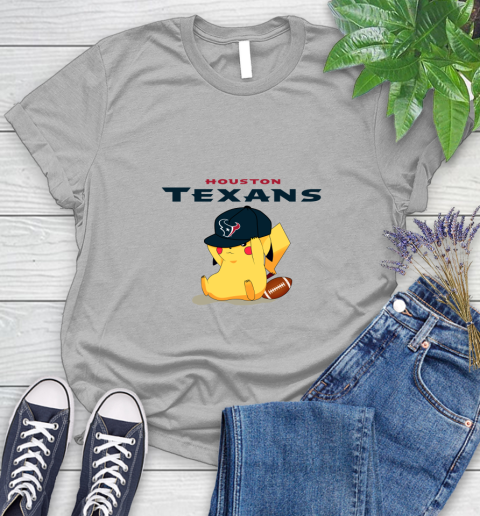 NFL Pikachu Football Sports Houston Texans Women's T-Shirt 5