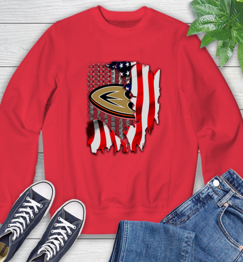 Anaheim Ducks NHL Hockey American Flag Sweatshirt 10