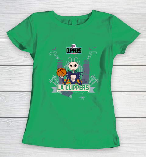 NBA LA Clippers Basketball Jack Skellington Halloween Women's T-Shirt 5