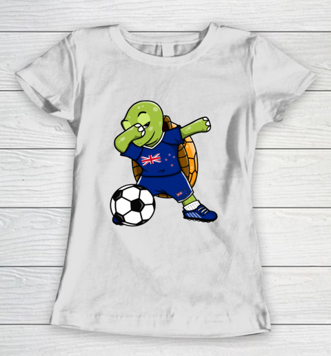 Dabbing Turtle New Zealand Soccer Fans Jersey Flag Football Women's T-Shirt