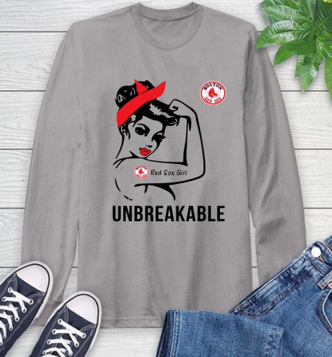 MLB Boston Red Sox Girl Unbreakable Baseball Sports Long Sleeve T-Shirt 4