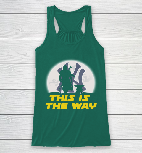 New York Yankees MLB Baseball Star Wars Yoda And Mandalorian This Is The Way Racerback Tank 5