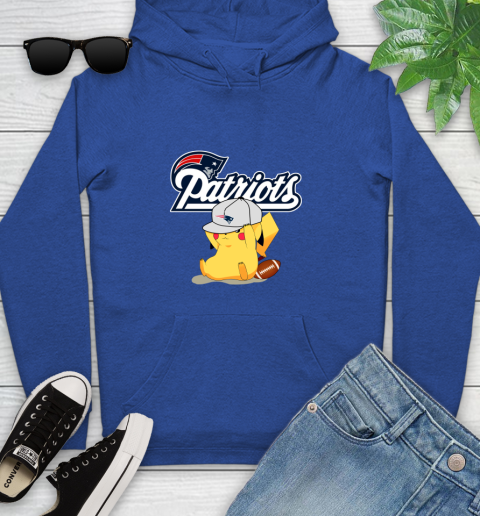 NFL Pikachu Football Sports New England Patriots Youth Hoodie 9