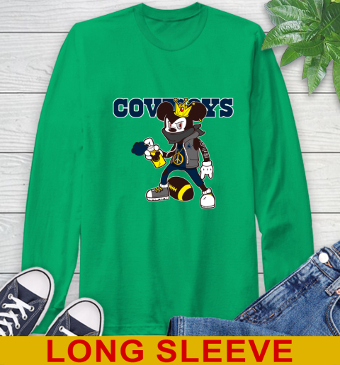 Dallas Cowboys NFL Football Mickey Peace Sign Sports Long Sleeve T-Shirt 8 Dallas Cowboys NFL Football Mickey Peace Sign Sports Long Sleeve T-Shirt - Image 8