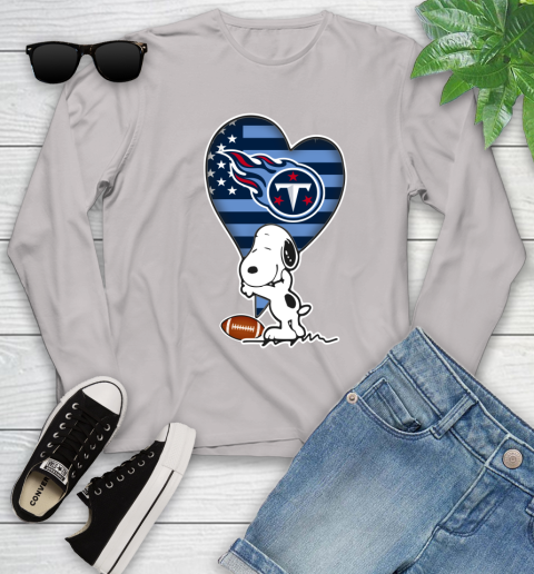 Tennessee Titans NFL Football The Peanuts Movie Adorable Snoopy Youth Long Sleeve 12