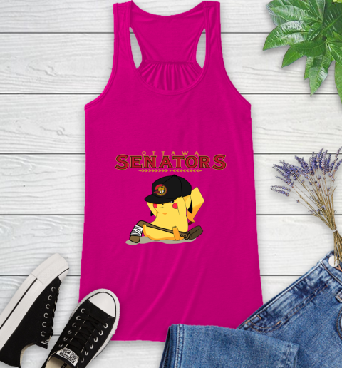 NHL Pikachu Hockey Sports Ottawa Senators Racerback Tank 8