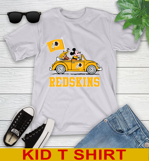 NFL Football Washington Redskins Pluto Mickey Driving Disney Shirt Youth T-Shirt 5