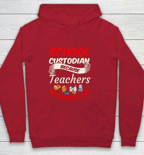 School Custodian Shirt Jokey Funny Saying Custodian Youth Hoodie 7