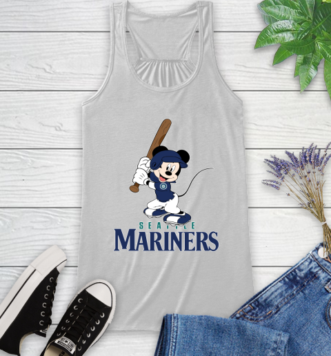 MLB Baseball Seattle Mariners Cheerful Mickey Mouse Shirt Racerback Tank 2