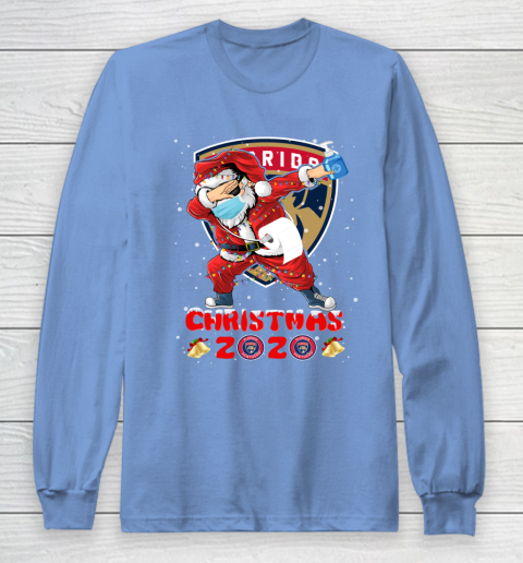 Florida Panthers Funny Santa Claus Dabbing Christmas 2020 NHL Long Sleeve T-Shirt 8