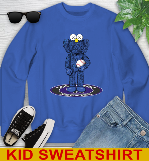 MLB Baseball Colorado Rockies Kaws Bff Blue Figure Shirt Youth Sweatshirt 7