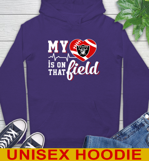 NFL My Heart Is On That Field Football Sports Oakland Raiders Hoodie 6 NFL My Heart Is On That Field Football Sports Oakland Raiders Hoodie - Image 6