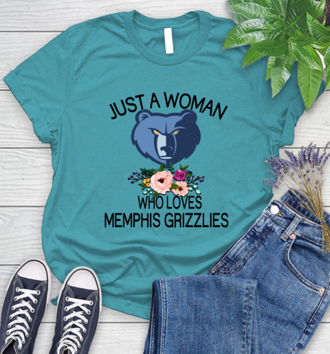 NBA Just A Woman Who Loves Memphis Grizzlies Basketball Sports Women's T-Shirt 11
